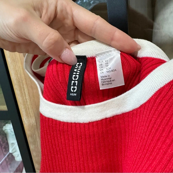 H&M tank ribbed crop top scoop tee collegiate parke daily drills color block - Picture 2 of 5